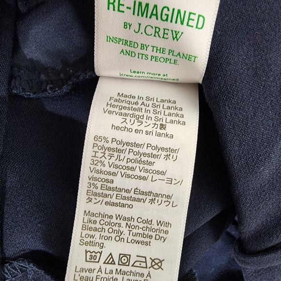 J.Crew Womens Ruby Pants Slim Cropped Size 14 Flat Front Stretch Twill Navy Blue - Picture 9 of 10